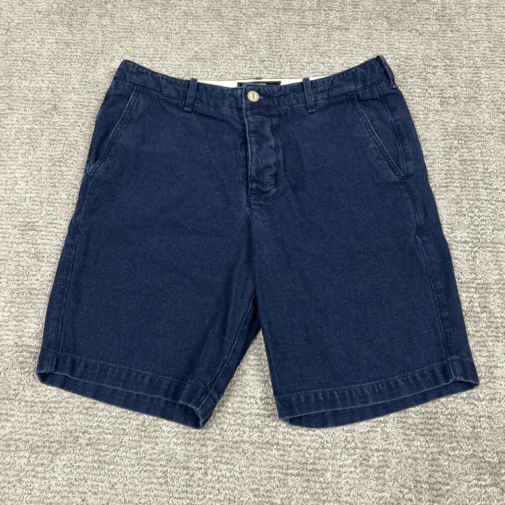 Abercrombie & Fitch Shorts Mens 32 Blue Button Fly Cotton Pockets Y2K Vintage